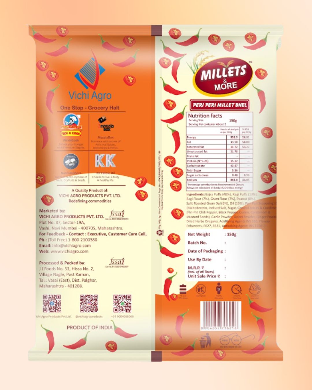 Peri Peri Millet Bhel - 150 gm - Image 2